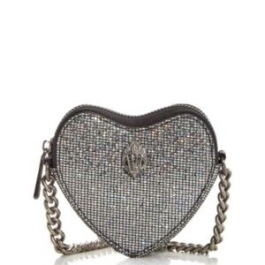 Kurt Geiger-micro heart crossbody silver